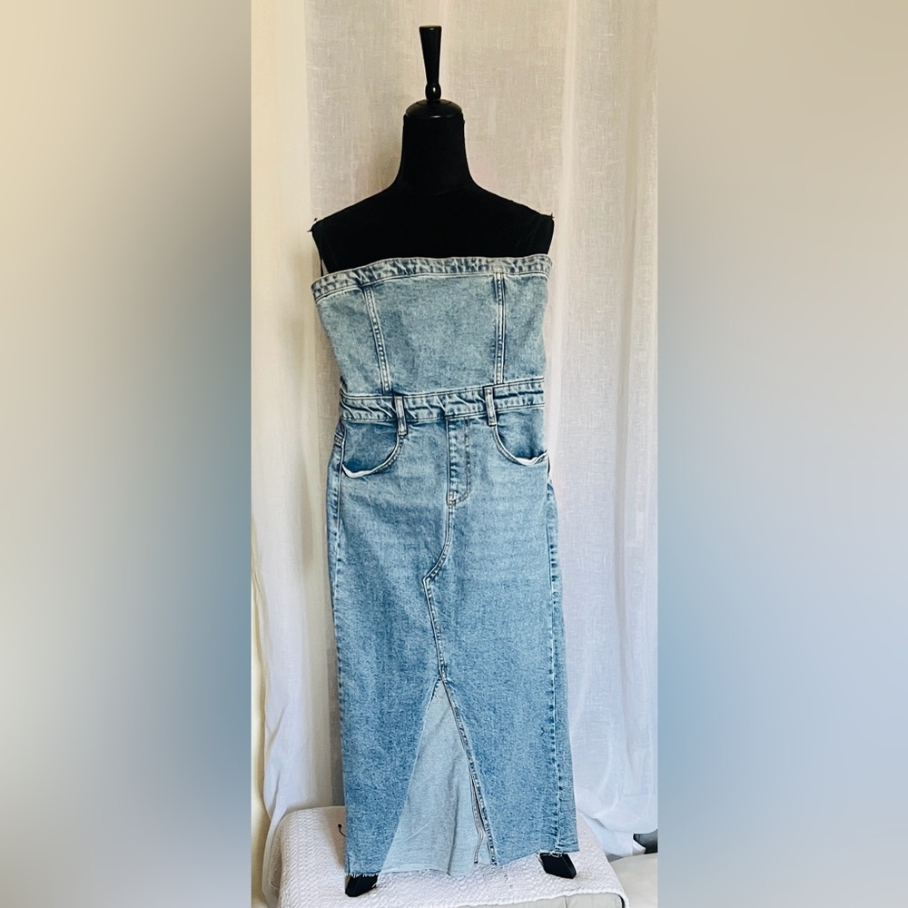 GB Girls Strapless Denim Dress